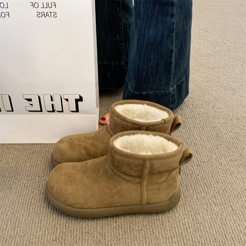 厚底雪地靴女皮毛一体2025新款冬季鞋子女鞋外穿加绒保暖东北棉鞋