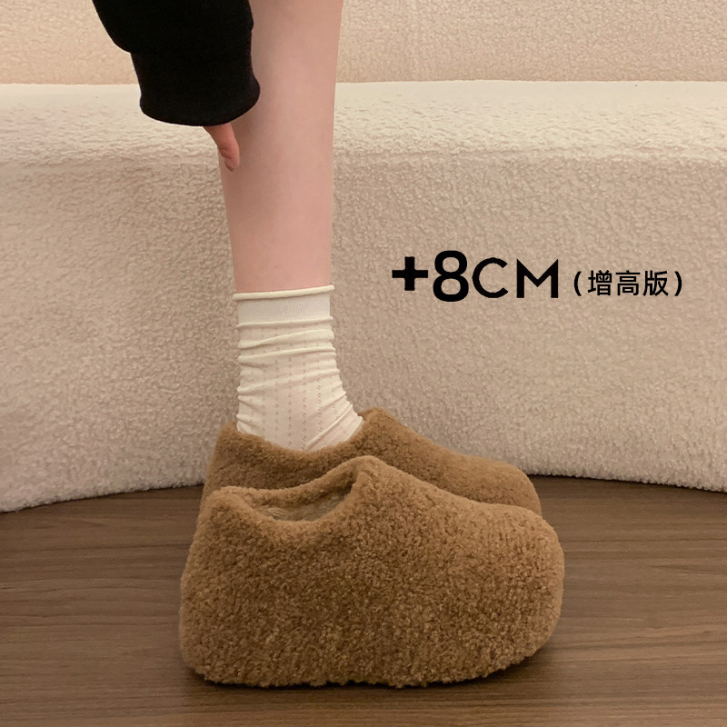 厚底内增高加绒保暖勃肯鞋女2025新款冬季雪地靴毛毛鞋东北大棉鞋