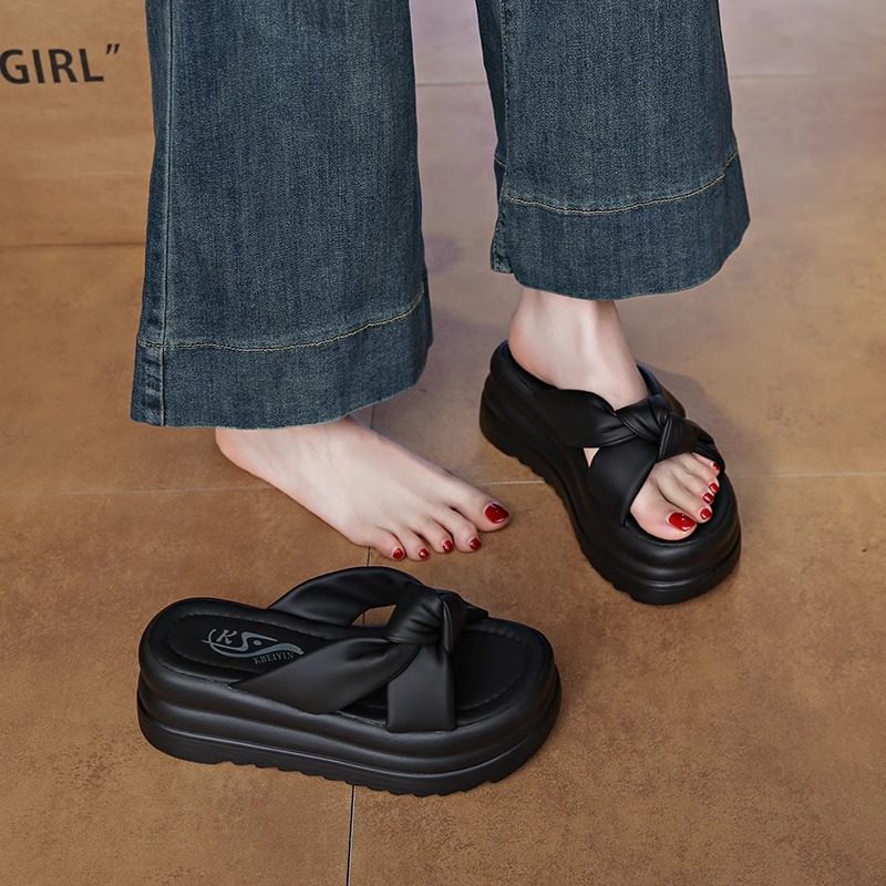 超火厚底增高小个子绝美凉拖鞋女夏外穿2025新款配裙子沙滩一字拖,女鞋,一字拖,淘宝优惠券,粉丝福利购,淘宝优惠卷