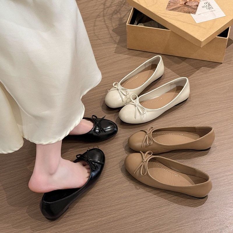 法式温柔蝴蝶结浅口单鞋女2026春季新款芭蕾平底气质配裙子晚晚鞋,女鞋,浅口单鞋,淘宝优惠券,粉丝福利购,淘宝优惠卷