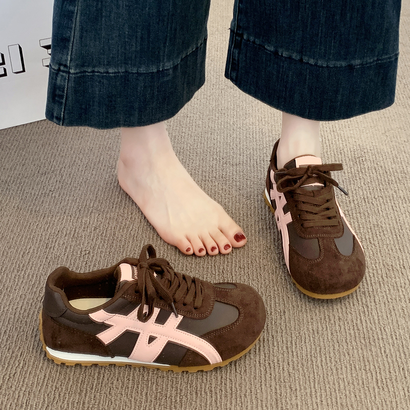 爆款德训鞋小白鞋女款2025春秋季新款百搭休闲运动阿甘女鞋子女生