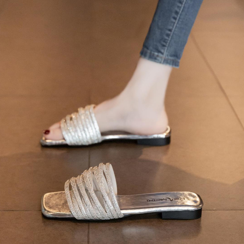 法式绝美平底一字拖鞋女夏外穿2025新款高级感配裙子休闲沙滩凉拖,女鞋,一字拖,淘宝优惠券,粉丝福利购,淘宝优惠卷