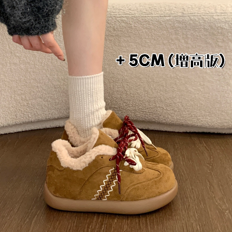 加绒勃肯棉鞋女2025年冬季新款保暖厚底雪地靴百搭休闲毛毛德训鞋