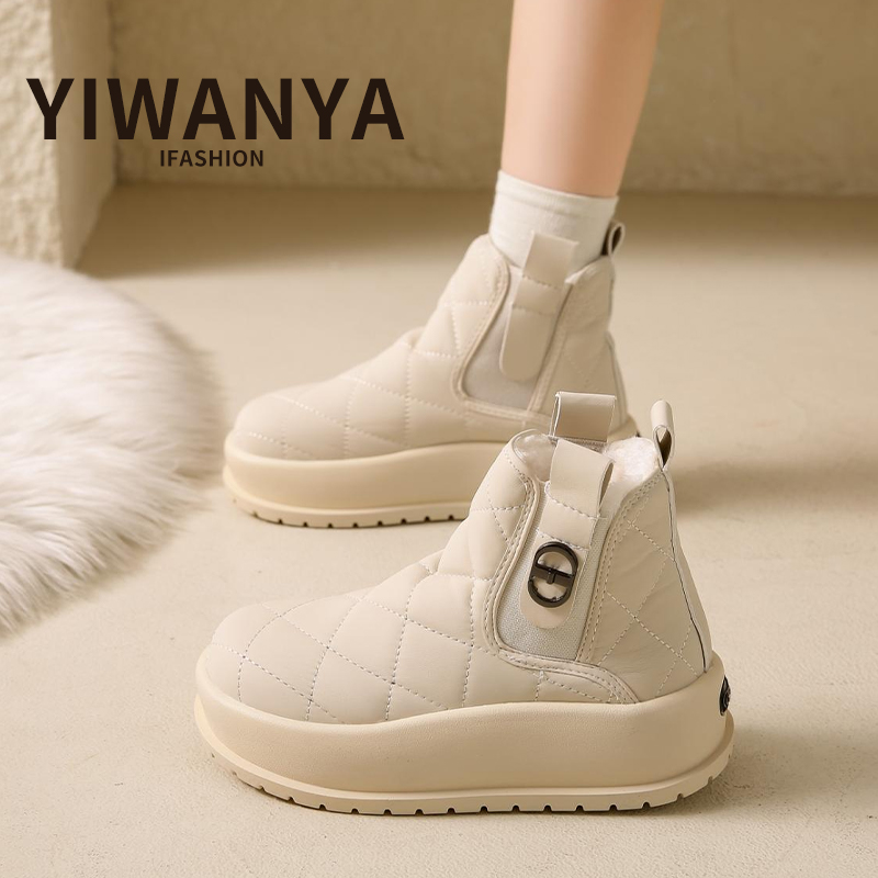婉亦雅冬季加绒加厚雪地靴