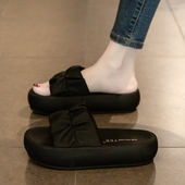 女夏季 外穿2025新款 踩屎感厚底沙滩凉鞋 凉拖鞋 时尚 孕妇面包一字拖