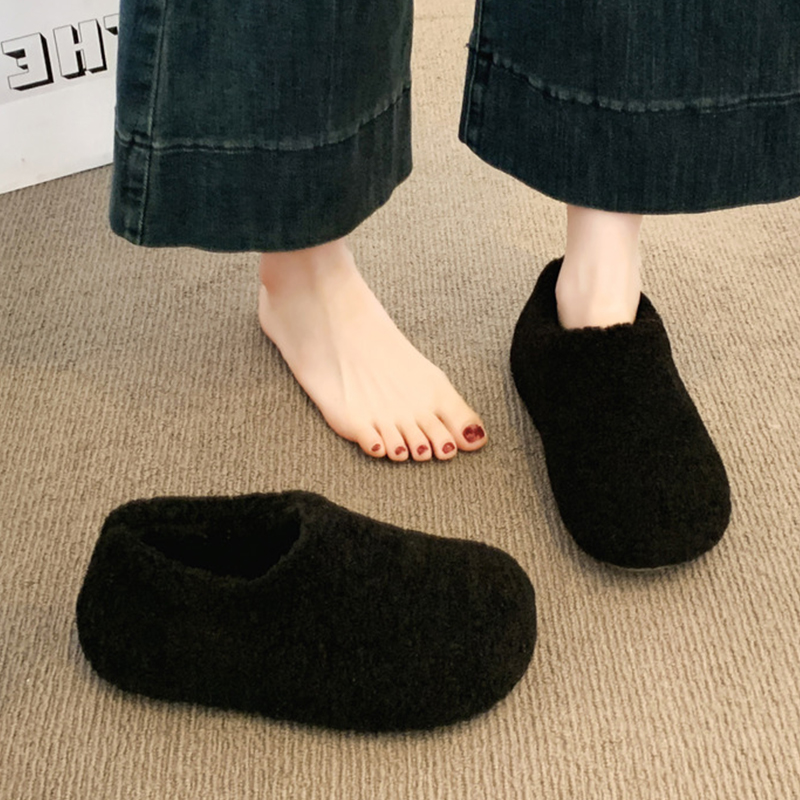 厚底勃肯鞋毛毛鞋女外穿2025冬季新款雪地靴加绒豆豆鞋保暖棉鞋子