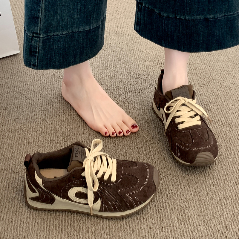 厚底内增高德训鞋女2025秋季新款复古百搭阿甘鞋子休闲运动鞋板鞋
