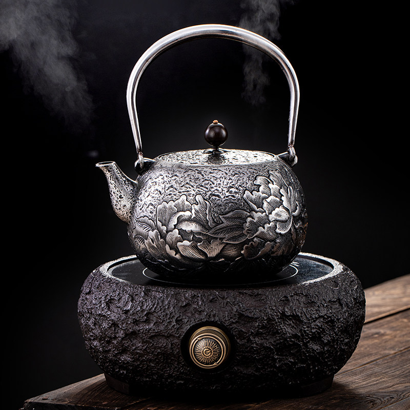 岩铸铁壶日本进口砂铁壶纯手工铸铁生铁壶铸铁电陶炉泡茶烧水铁壶