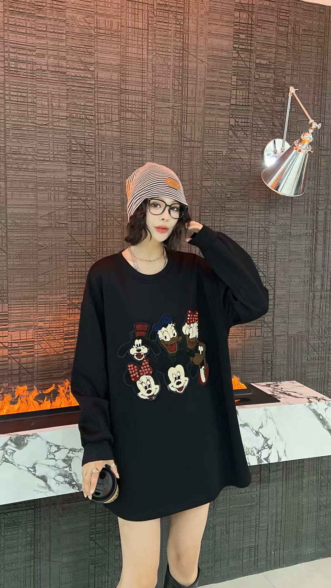 大码女装高品卫衣女2025冬季新款时尚百搭显瘦85219