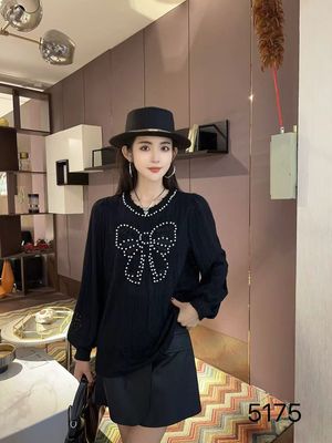 大码女装高品质水貂绒加厚蕾丝衫2025冬季新款时尚百搭显瘦5175