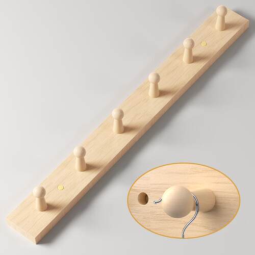 实木挂衣钩免打孔试衣间