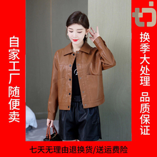 【品牌订单】绵羊款皮衣外套修身短款机车服-603