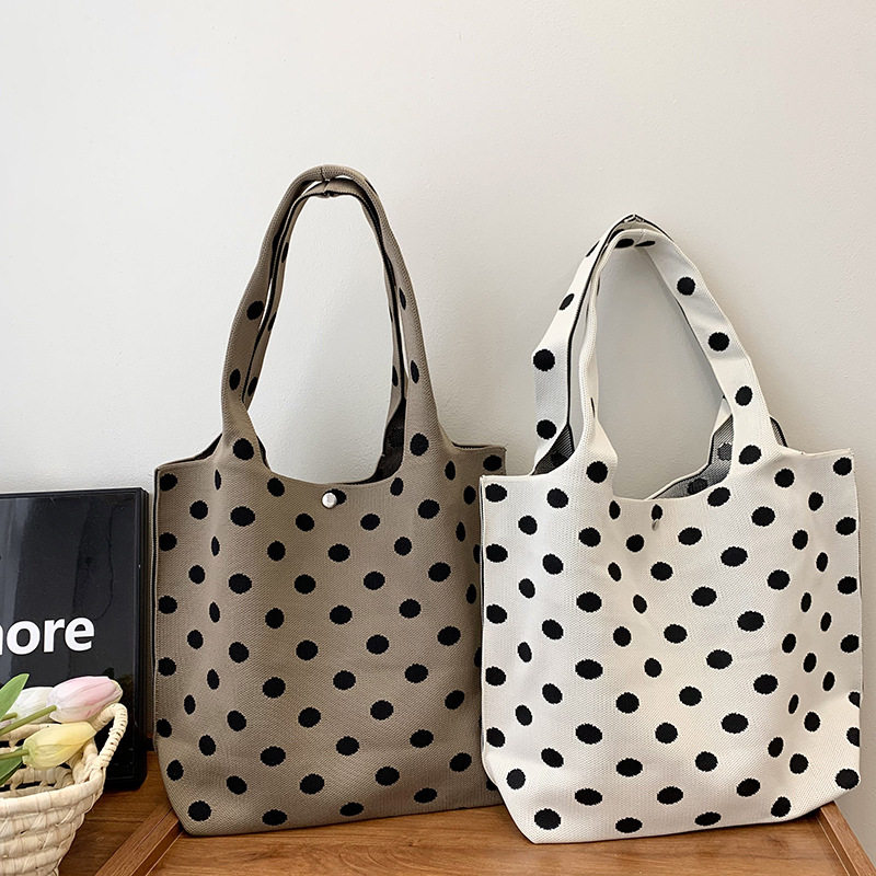 斜挎包包女百搭韩版印花休闲大容量通勤时尚手提包针织单肩包