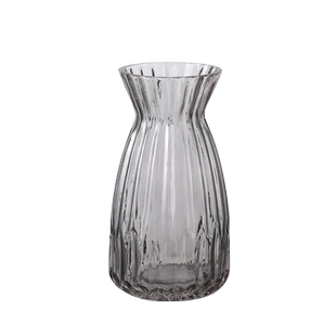 网红北欧ins风蒙砂条纹玻璃花瓶高级感水培插花客厅餐桌装饰摆件