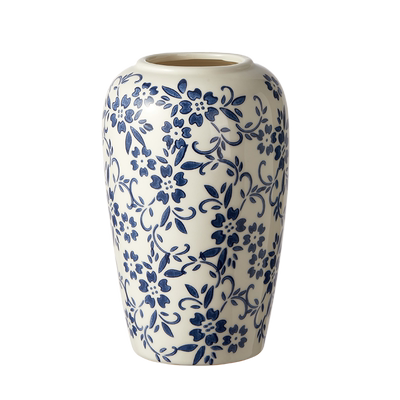 兰泽青花瓷复古花瓶客厅插花