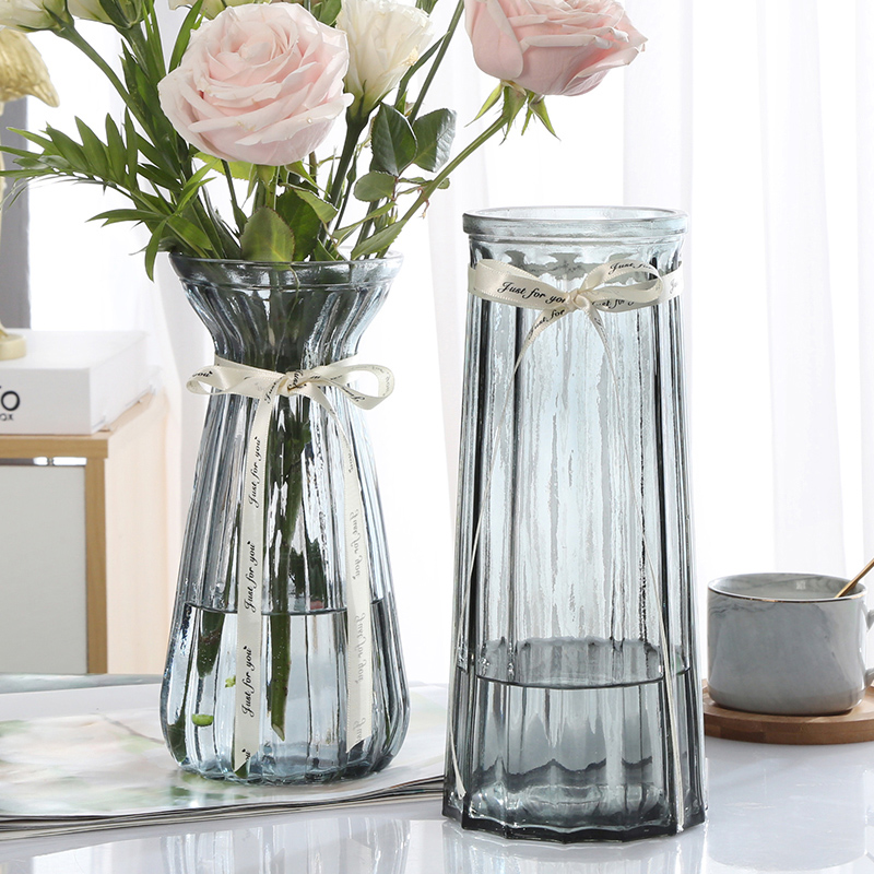 【两件套】北欧玻璃花瓶透明水养
