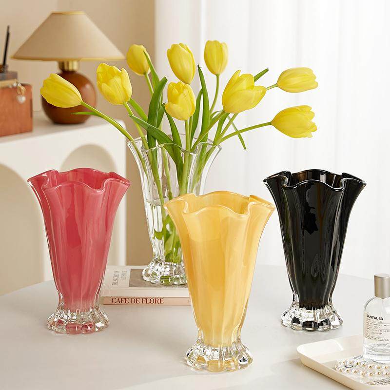 法式中古高脚玻璃花瓶轻奢高级感客厅插花水养鲜花餐桌设计感摆件,鲜花速递/花卉仿真/绿植园艺,花瓶,淘宝优惠券,粉丝福利购,淘宝优惠卷