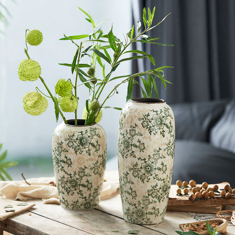 美式乡村创意梅花冰裂釉面陶瓷花瓶摆件复古田园风水培插花高级感,鲜花速递/花卉仿真/绿植园艺,花瓶,淘宝优惠券,粉丝福利购,淘宝优惠卷