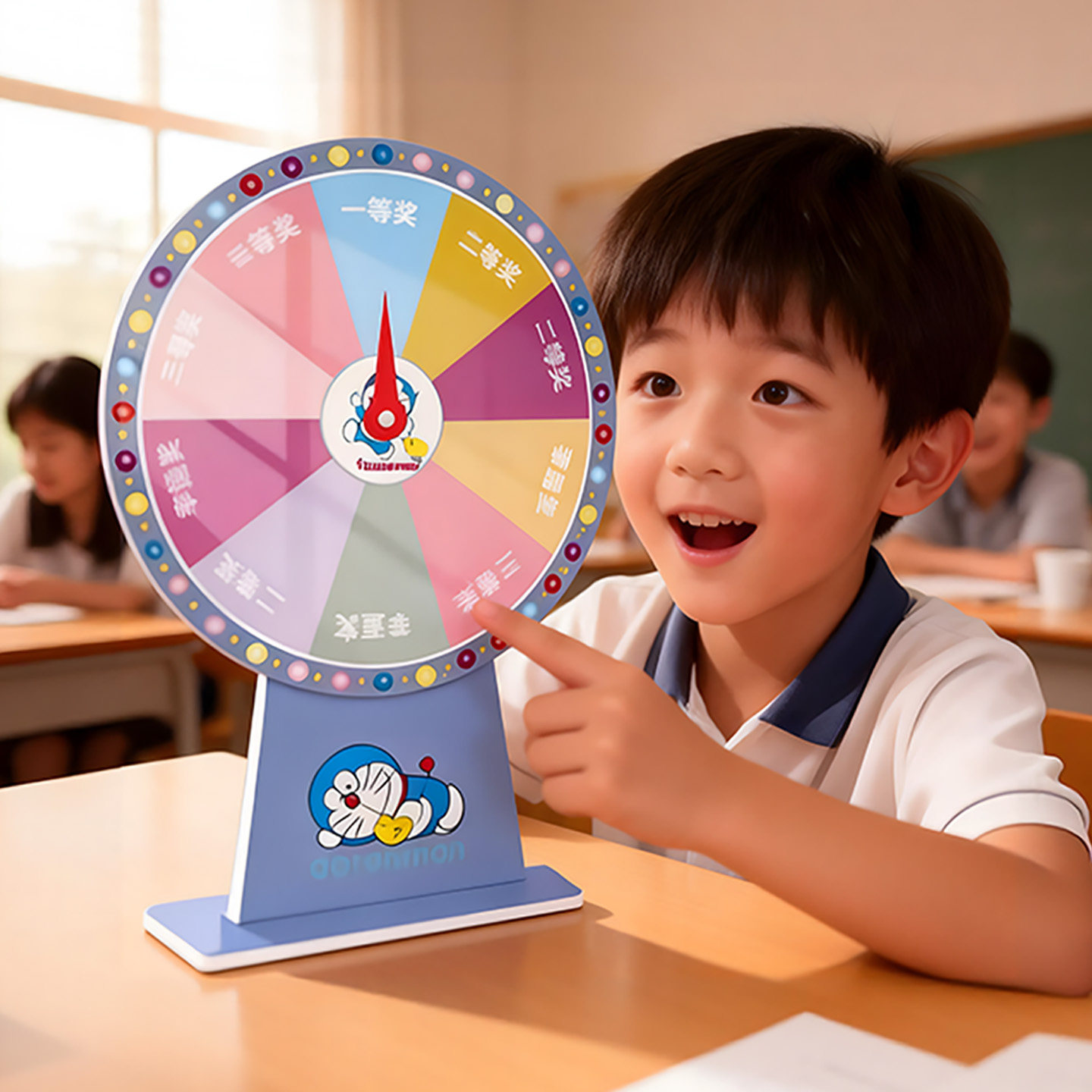 摇奖转盘幸运转盘游戏活动家庭娱乐可擦写教学道具学生桌面小转盘