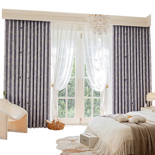 窗帘遮光2025新款卧室客厅儿童卡通全遮阳隔热挂钩式绍兴柯桥布帘