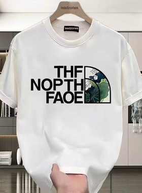 清仓捡漏~外贸尾货余货100%纯棉美式痞帅印花短袖T恤男夏季宽松