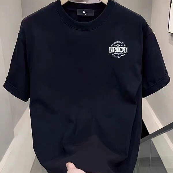 清仓捡漏~外贸尾货余货100%纯棉短袖t恤男E印花宽松潮牌青少年