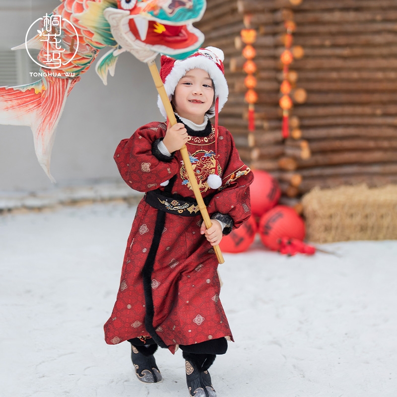 桐花坞汉服男童加绒拜年服古装