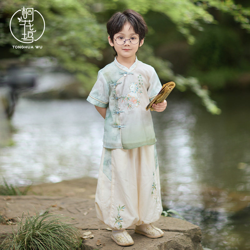 桐花坞日常汉服男童夏季2026新款儿童国风套装男孩新中式古风端午
