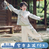 古风唐装 男孩新中式 儿童国风套装 桐花坞日常汉服男童春秋2026新款