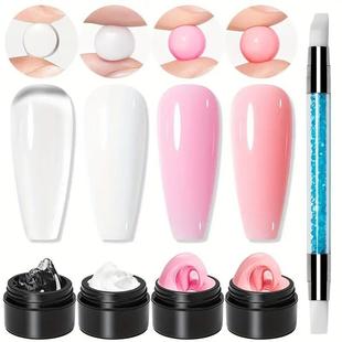 跨境热卖固态不粘手捏捏胶美甲雕花捏塑形光疗延长胶软糖胶手绘珠