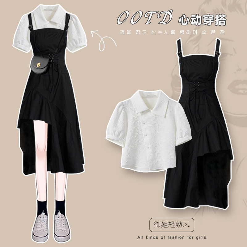 通勤韩版小众设计感连衣裙两件套