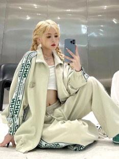 2023秋季新款美式运动服套装女bf时尚宽松大码卫衣休闲两件套学生
