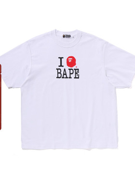 BAPE男装25年春夏字母猿人LOVE图案印花短袖T恤110317O