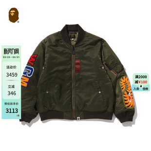 BAPE男装 1拉链夹克外套003411P 25年秋冬鲨鱼WGM字母贴布MA