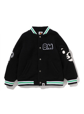 BAPE童装秋冬卡通小猴BABY MILO图案摇粒绒夹克外套001413P