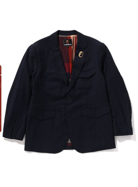 MR.BATHING APE男装春夏竖条纹西装西服外套夹克310401O