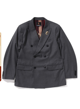 MR.BATHING APE男装25春夏猿人胡子徽章双排扣西装外套309401O