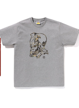 BAPE男装25年秋冬猿人丛林树叶纹图案短袖T恤034101P