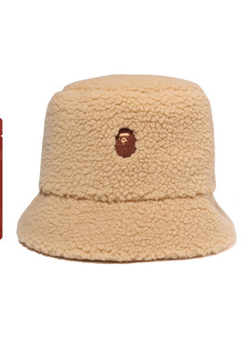 BAPE配饰猿人刺绣标毛绒渔夫帽281003L