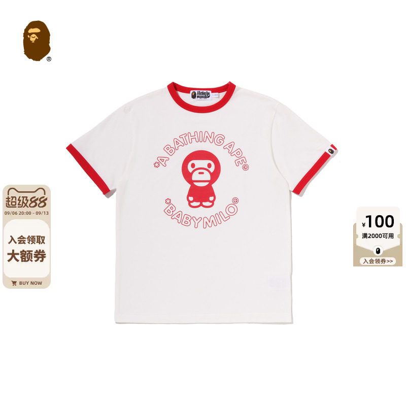 BAPEBABYMILO卡通小猴印花T恤图片