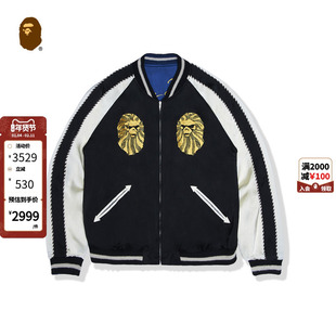 BAPE BLACK男装秋冬老虎徽标刺绣双面穿横须贺夹克外套K7407MJ
