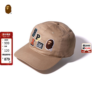 BAPE配饰猿人字母刺绣图案鸭舌帽棒球帽180004I