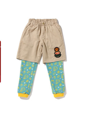 BAPE童装春夏卡通BABY MILO刺绣食物假两件短裤打底裤X52001I