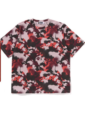 BAPE男装25年春夏刺绣标涂鸦风猿人地图迷彩短袖T恤001091O