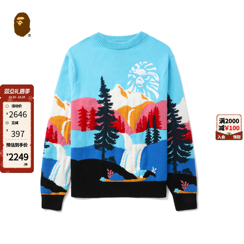 刺绣提花针织毛衣BAPE