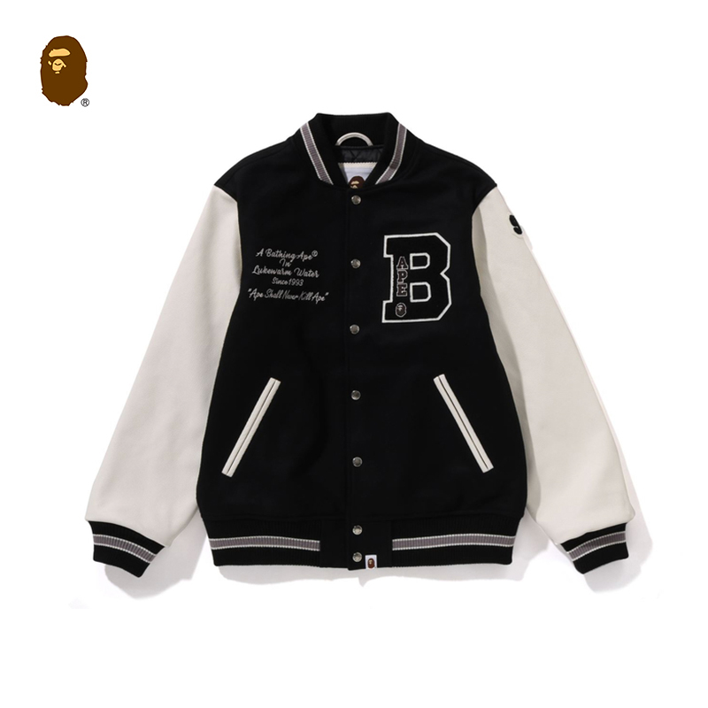 刺绣拼接棒球外套BAPE