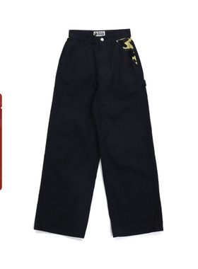 BAPE女装秋冬猿人字母标签迷彩拼接休闲长裤252503H