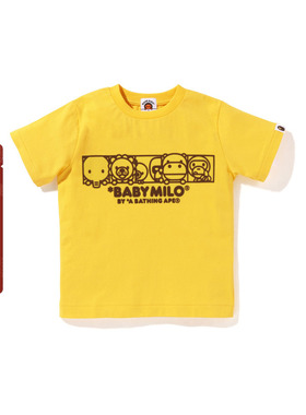 BAPE童装25年秋冬卡通小猴BABY MILO动物印花短袖T恤211103P