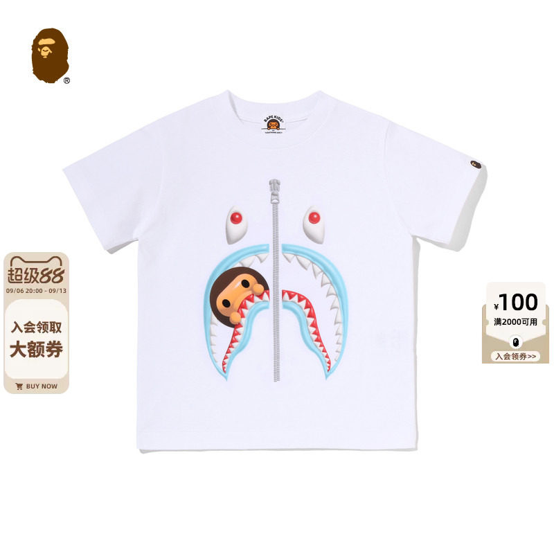 BAPEBABYMILO卡通小猴印花T恤图片