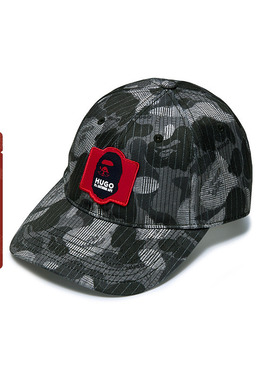 MR.BATHING APE联名配饰猿人绅士徽章迷彩棒球帽180901I